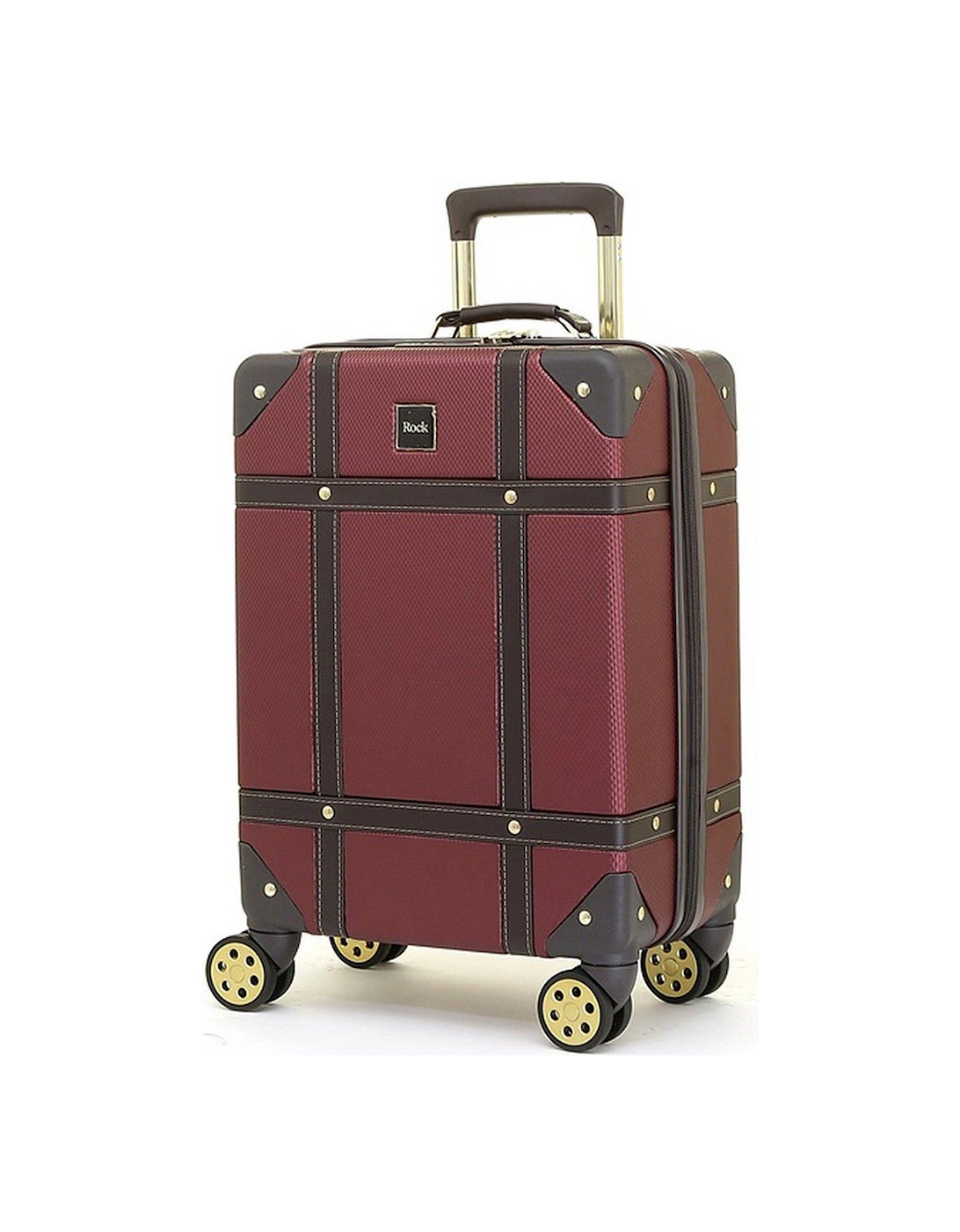 Vintage 8 Wheel Retro Style Hardshell Cabin Suitcase - Burgundy, 2 of 1