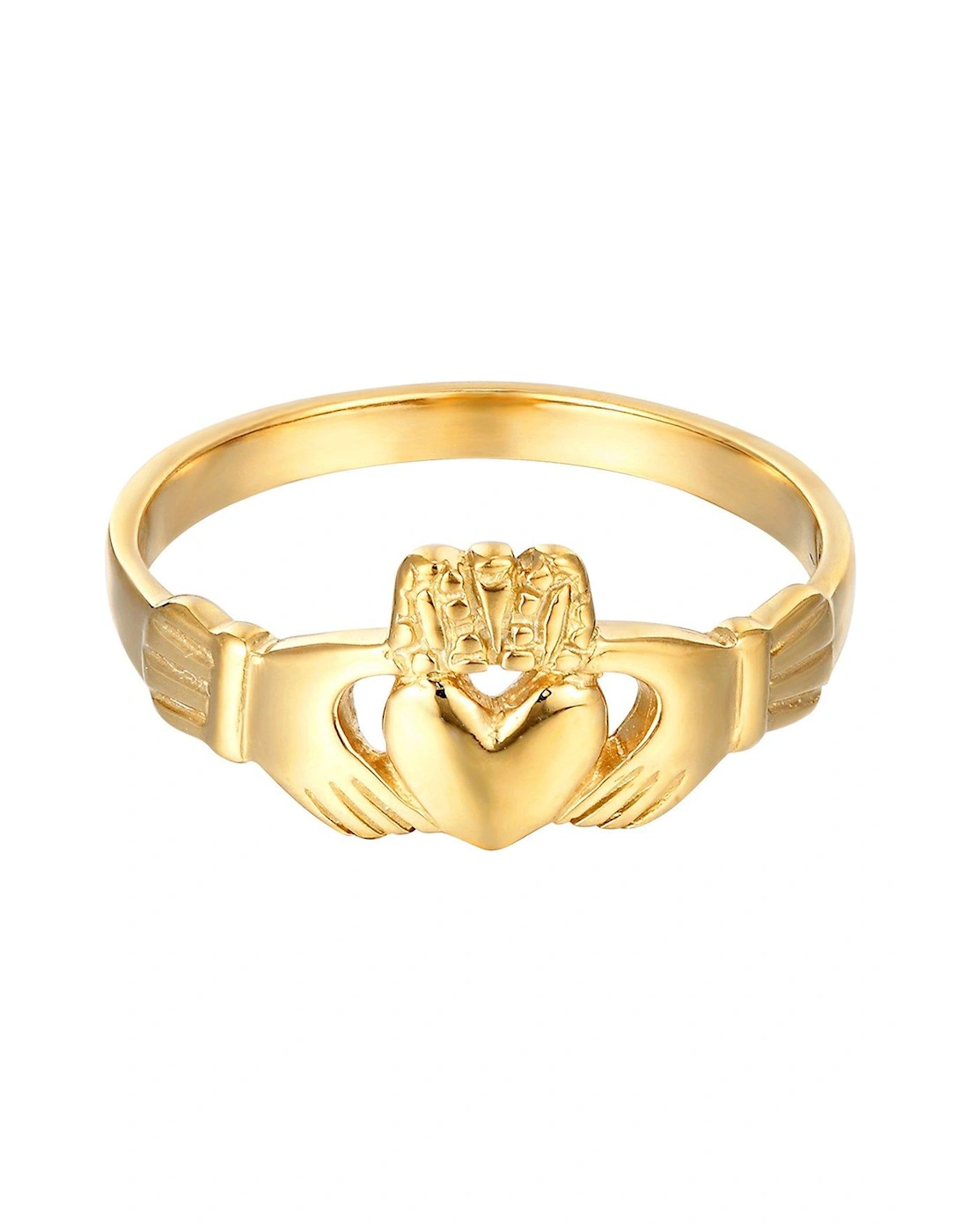 18ct Gold Plated Sterling Silver Claddagh Ring, 2 of 1