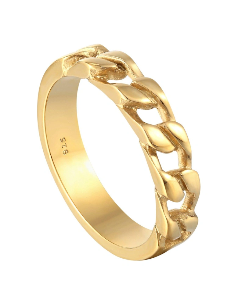 18ct Gold Plated Sterling Silver Chain Ring