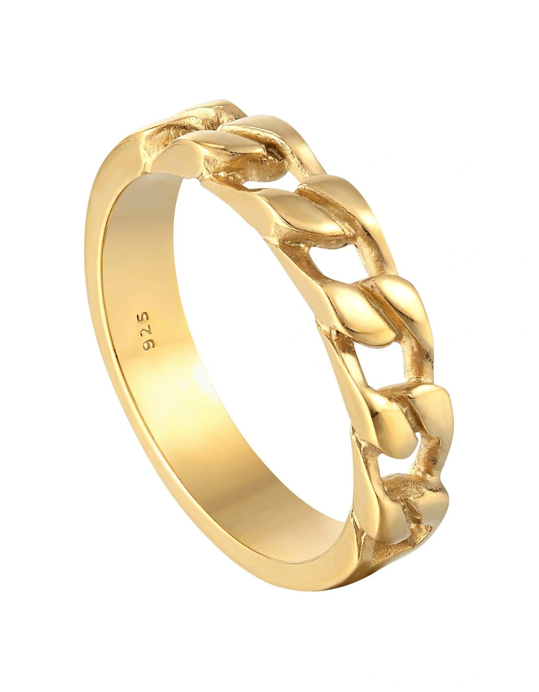 18ct Gold Plated Sterling Silver Chain Ring, 2 of 1