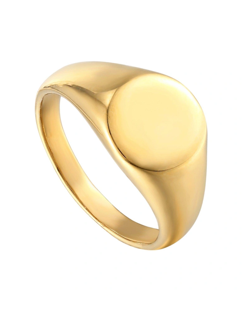 18ct Gold Plated Sterling Silver Chunky Oval Signet Ring