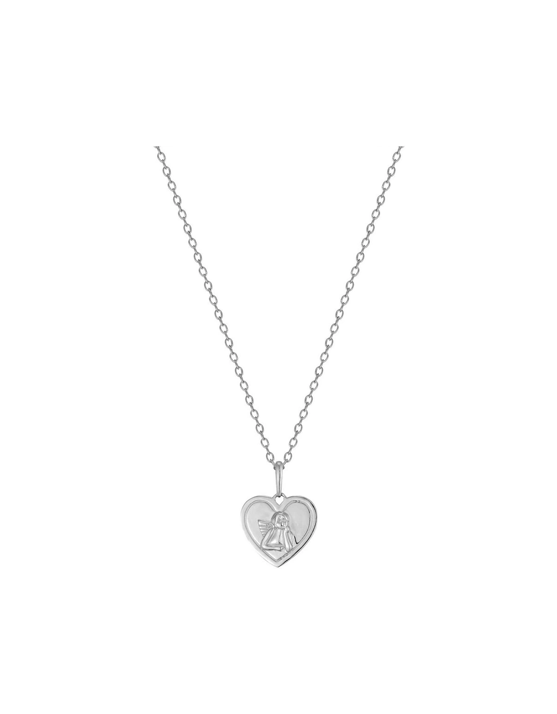 Sterling Silver Heart Cherub Adjustable Necklace, 2 of 1