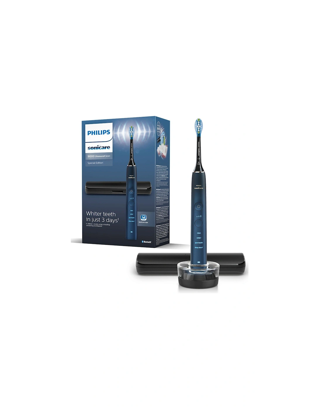 Sonicare DiamondClean 9000 Electric Toothbrush, Midnight-Aquamarine HX9911/88, 2 of 1