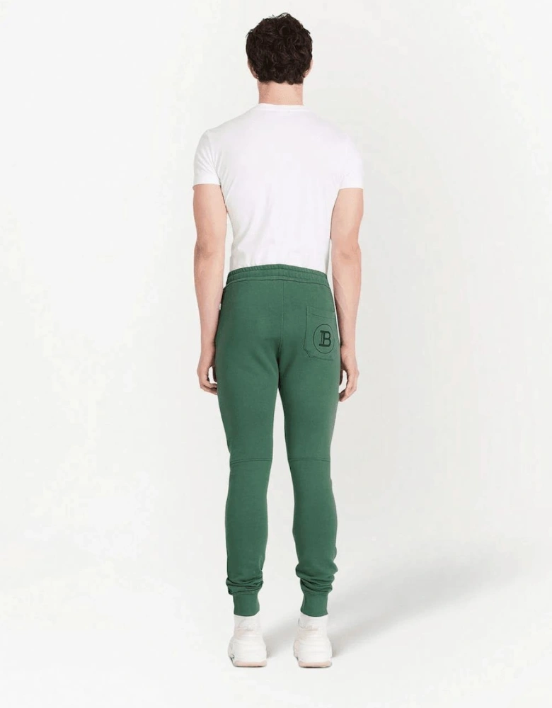 Ribbed Printed Joggers Green