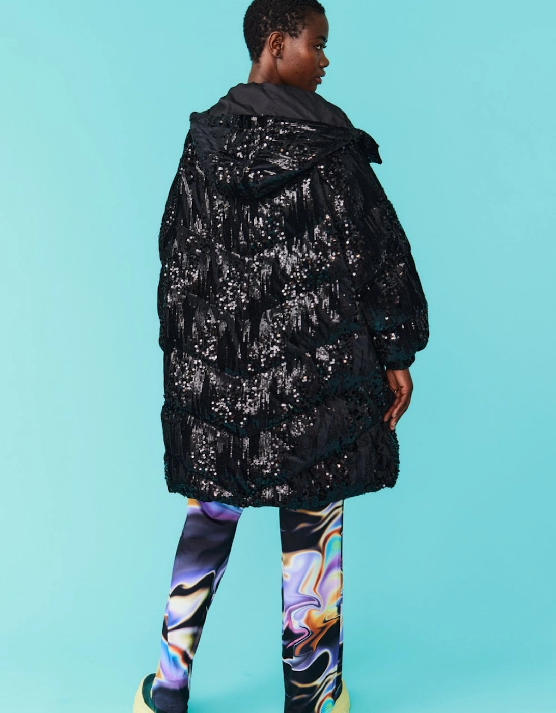 Sequin Puffer Down Coat