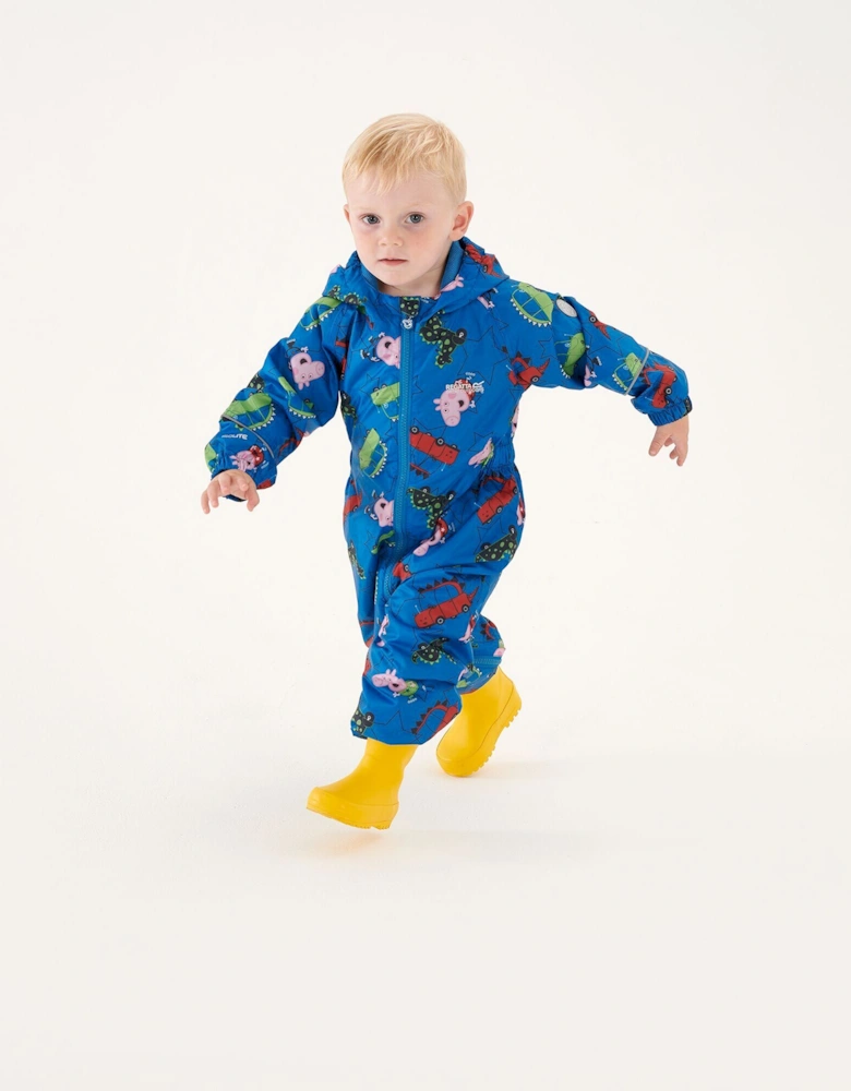 Childrens/Kids Pobble Peppa Pig Dinosaur Waterproof Puddle Suit