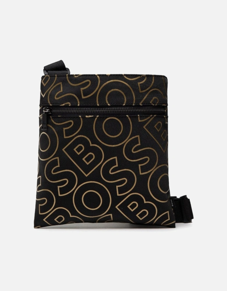 Catch_LN Polyamide Allover Logo Black/Gold Pouch