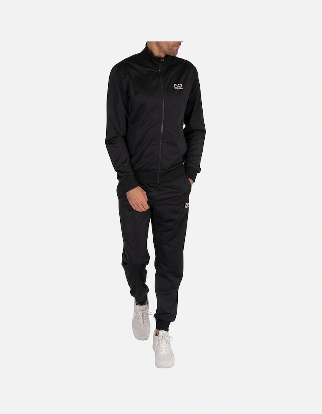 Funnel Neck Zip Black Polyester Tracksuit, 4 of 3