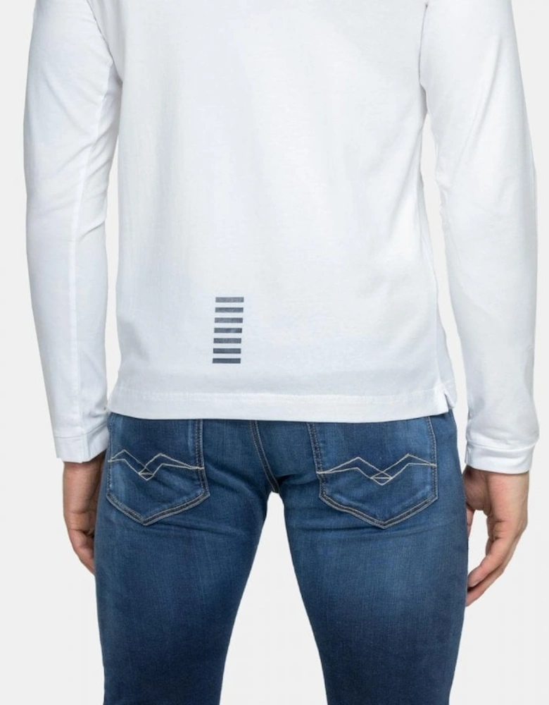 Cotton White Long Sleeve Polo