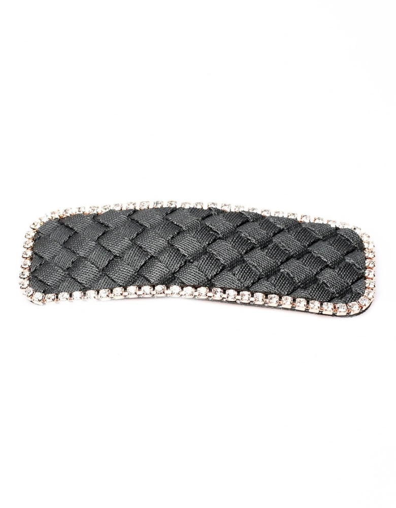 Black Handmade Leather Hair Clip