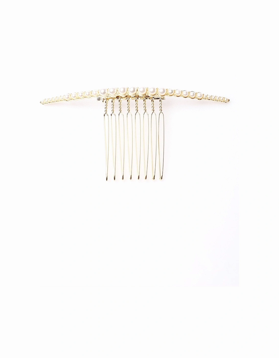LuLu Silver-Tone Pearl Embellished Hair Comb, 2 of 1