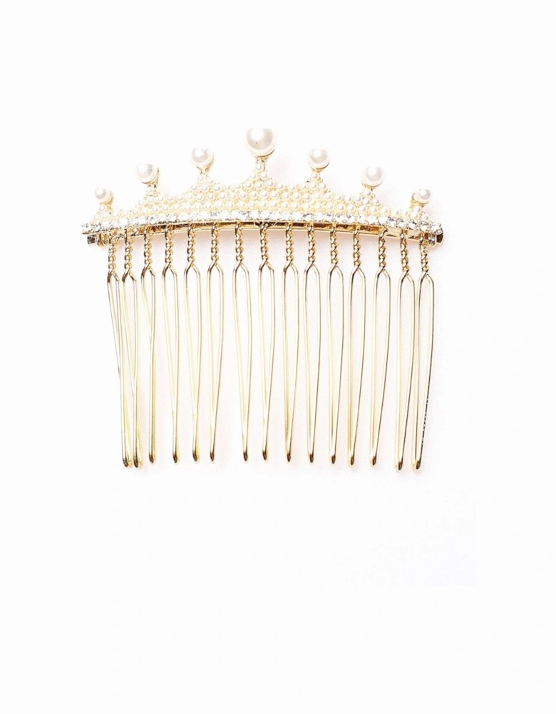 Kate Gold Tone Faux Pearl Hair Comb