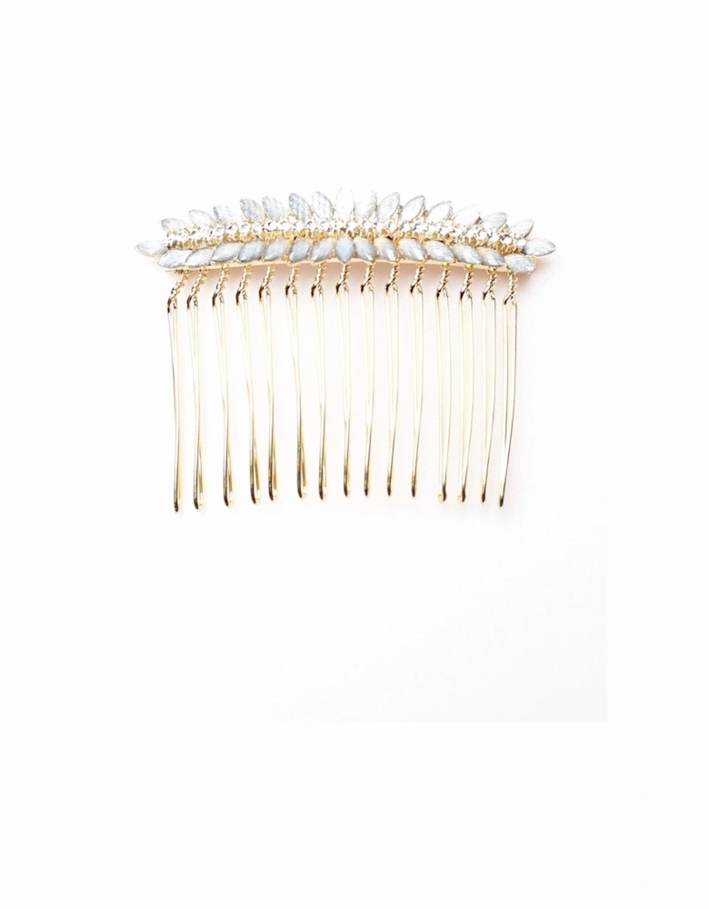 LuLu Silver-Tone Pearl Embellished Hair Comb