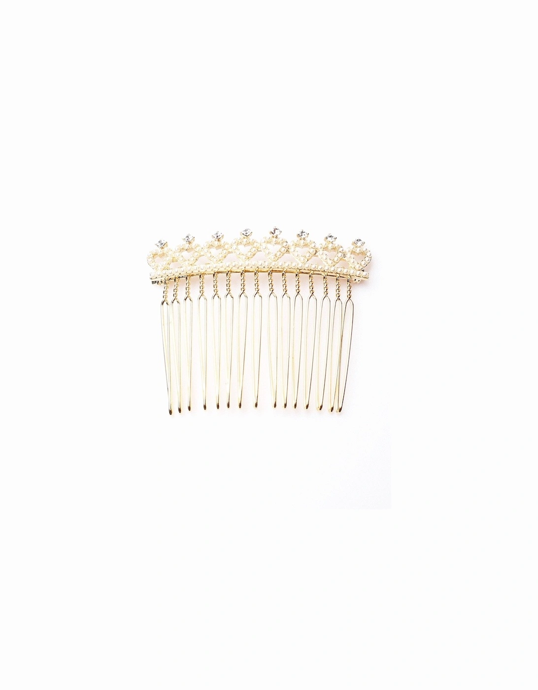 Lola Love Heart Gold Tone Pearl Hair Comb, 2 of 1