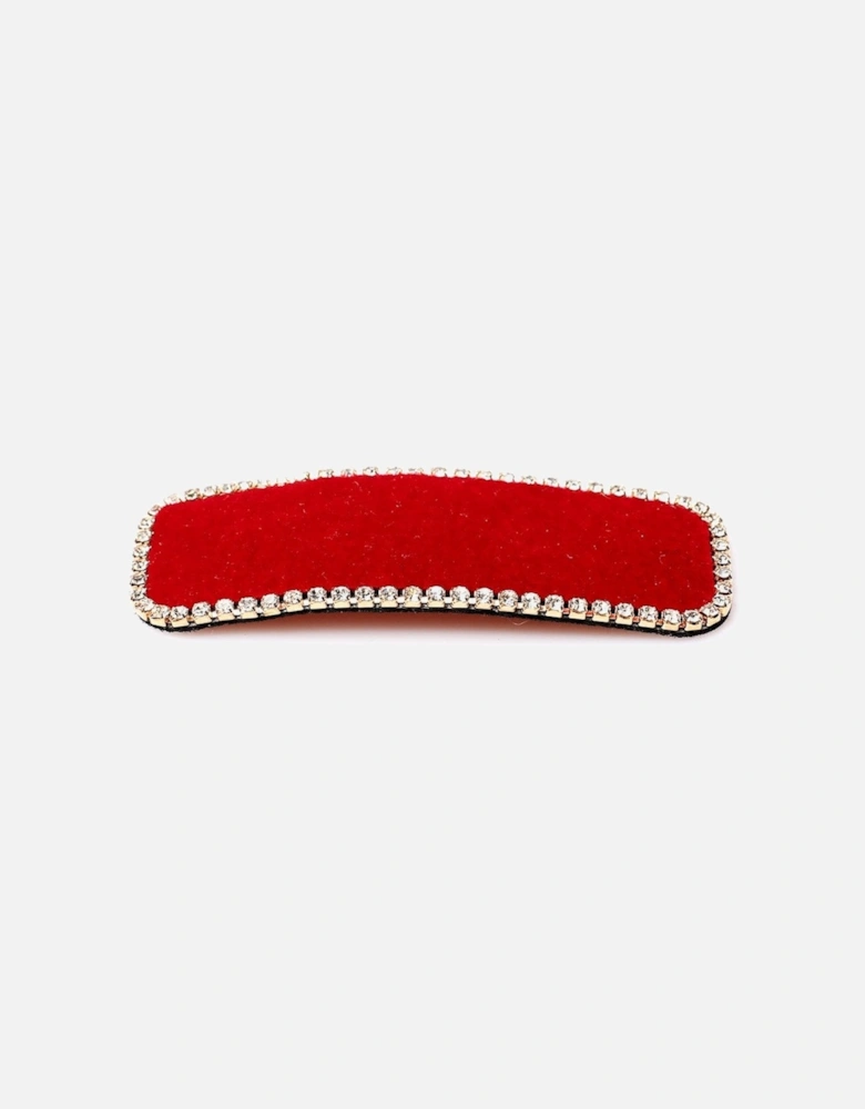 Red Handmade Velvet Hair Clip