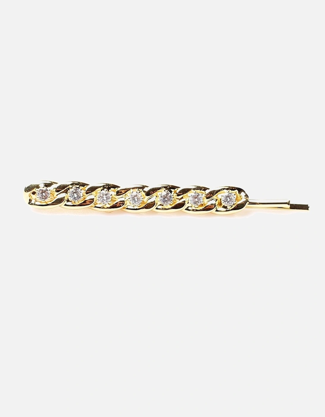 Gold Tone Chain Crystal Embellished Hair Slide, 3 of 2