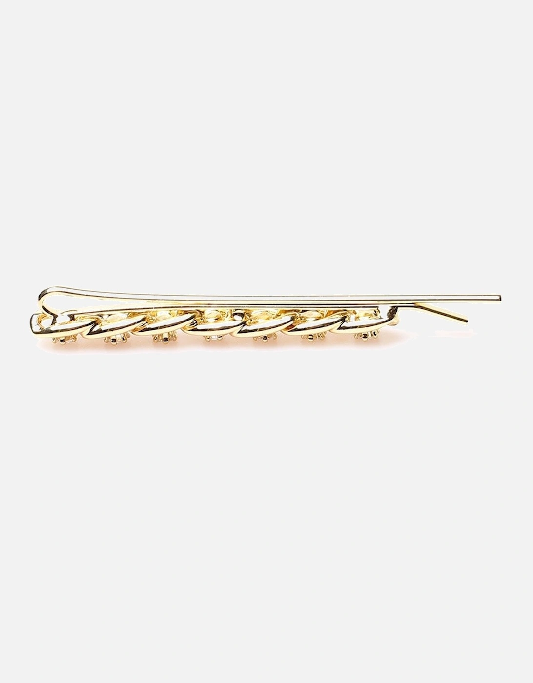 Gold Tone Chain Crystal Embellished Hair Slide