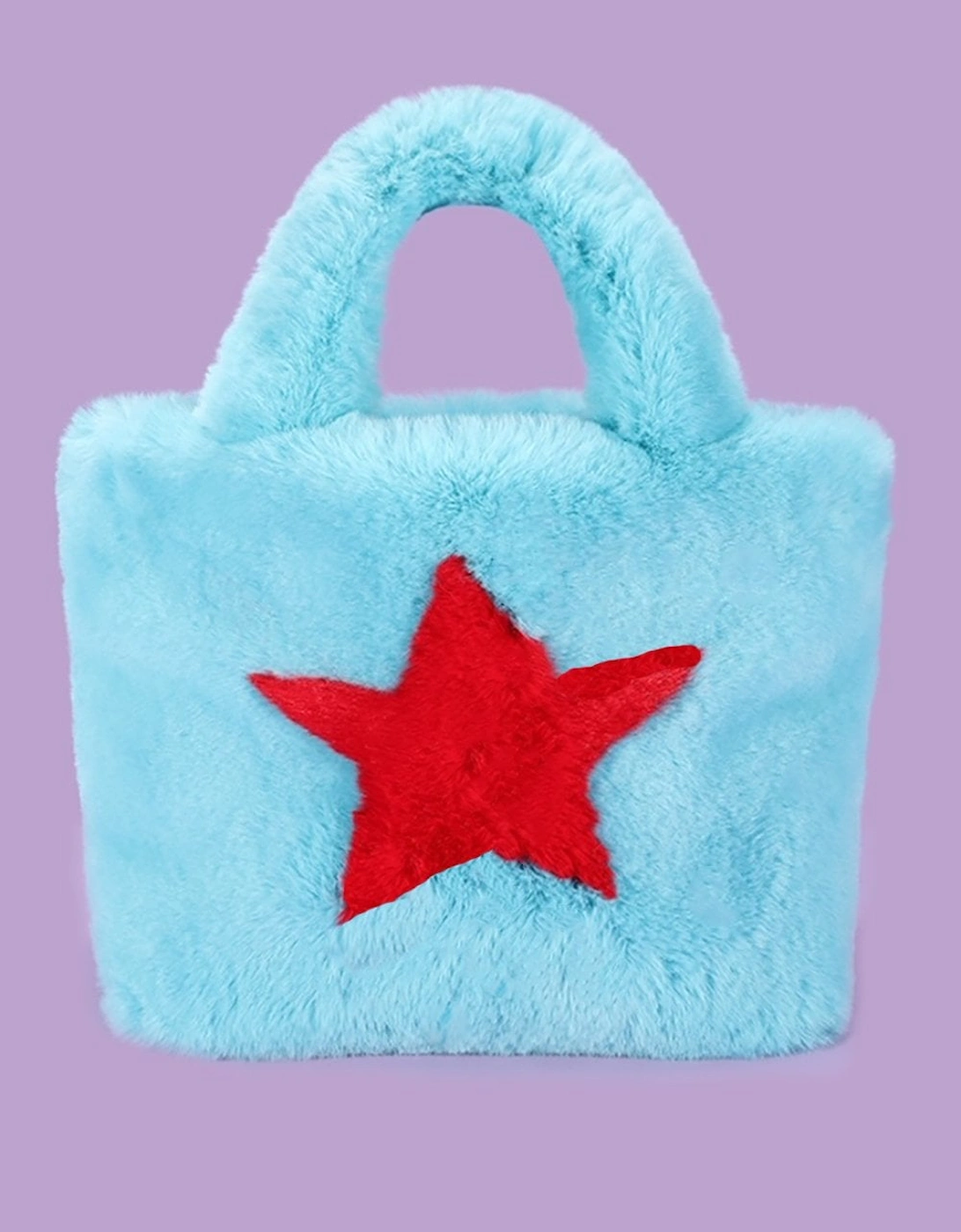 Faux Fur Tote Bag with Star Design, 2 of 1