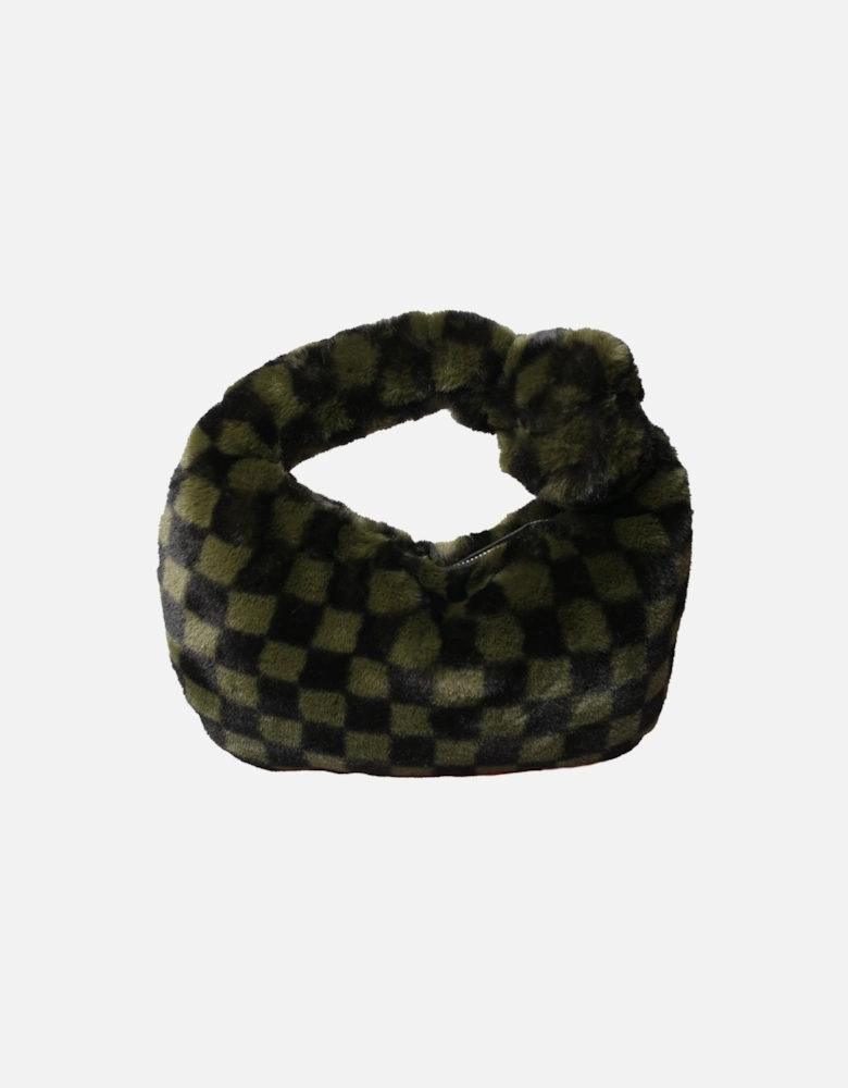 Faux Fur Checkered Green Bag