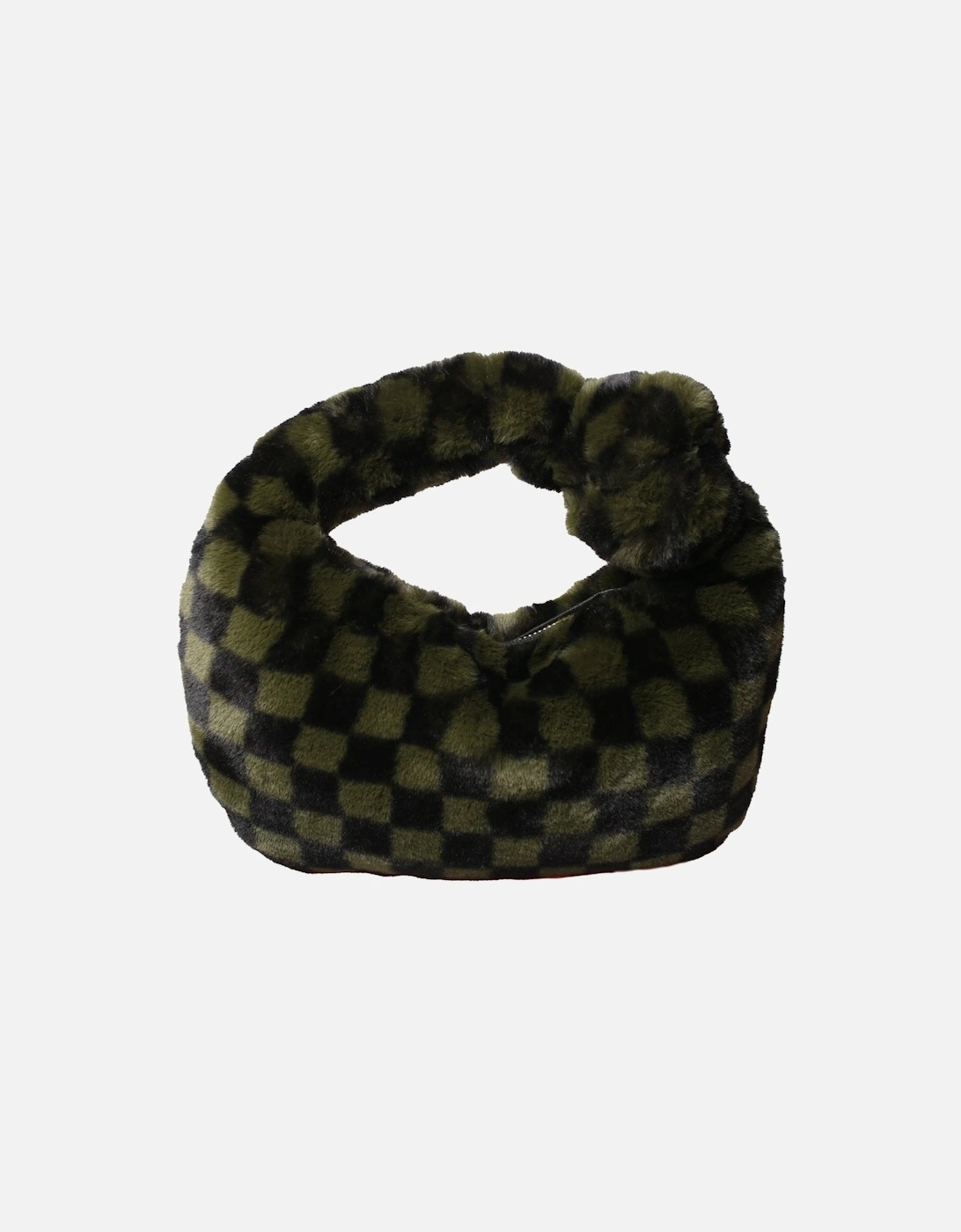 Faux Fur Checkered Green Bag, 3 of 2