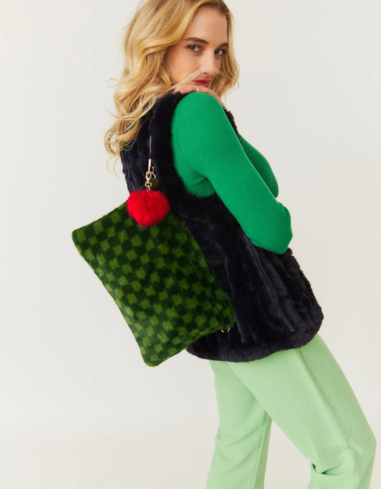 Green Luxury Faux Fur Bag