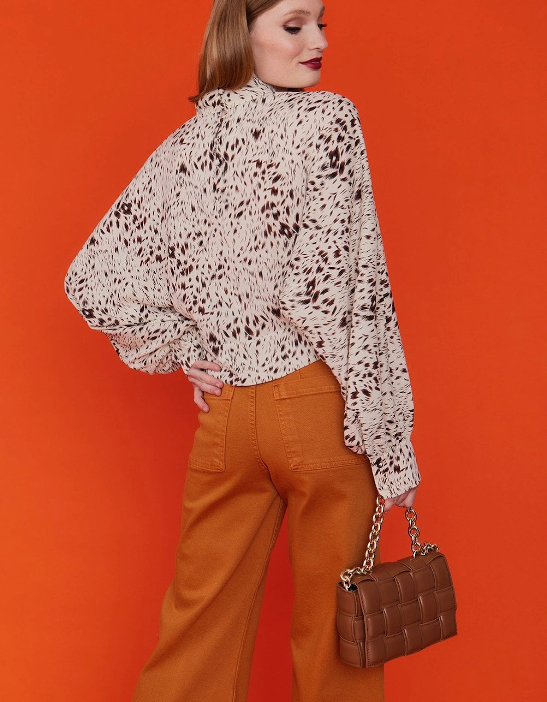 Silk Blend Animal Print Blouse