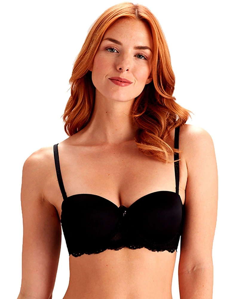 Imogen Multiway Push Up Lace Balcony Bra With Removable Straps - Black
