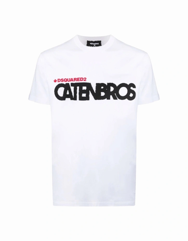 Caten Brothers-print T-shirt in White