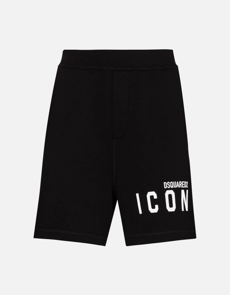 Icon Logo-Print Shorts Black