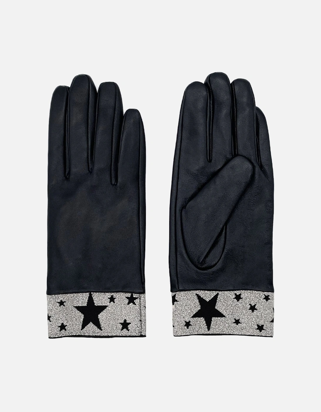 Nooki Design Nooki Design Women's Estrella Leather Gloves - Silver - Black