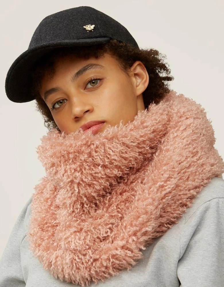 Teddy Faux Fur Mongolian Snood - Pink