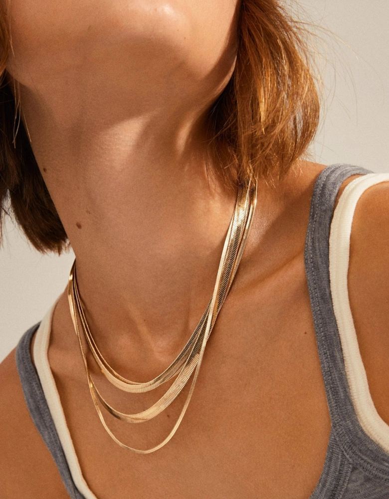 OPTIMISM Snake chain necklaces 2-in-1 set gold-plated