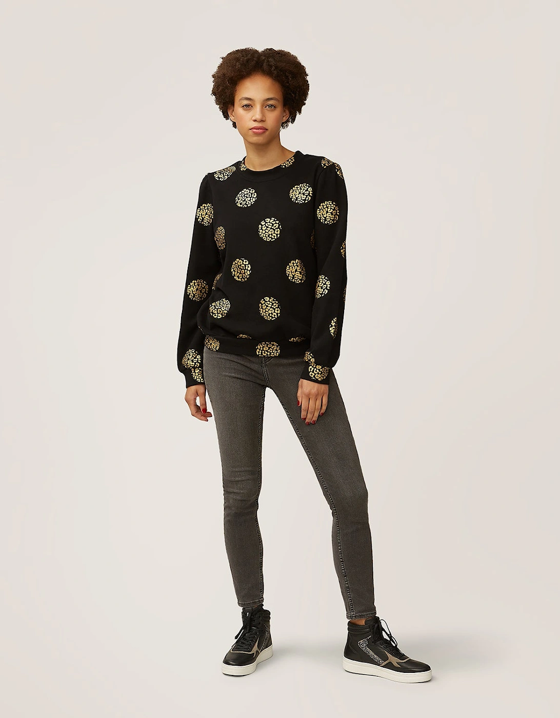 Nooki Design Women's Jessica Foil Print Sweatshirt - Black - Size: S