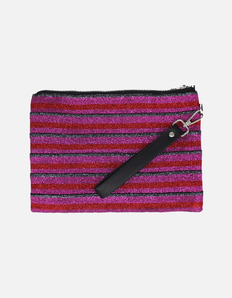Lurex Elastic Clutch - Pink