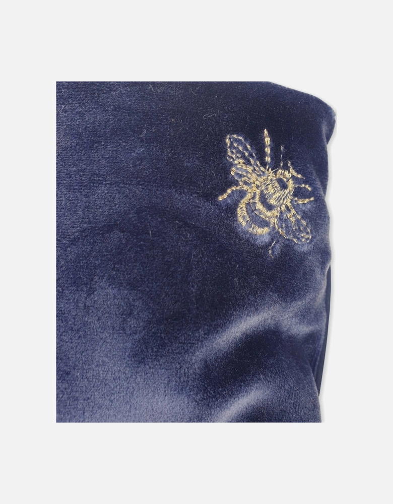 Velvet Long Hot Water Bottle - Denim Blue