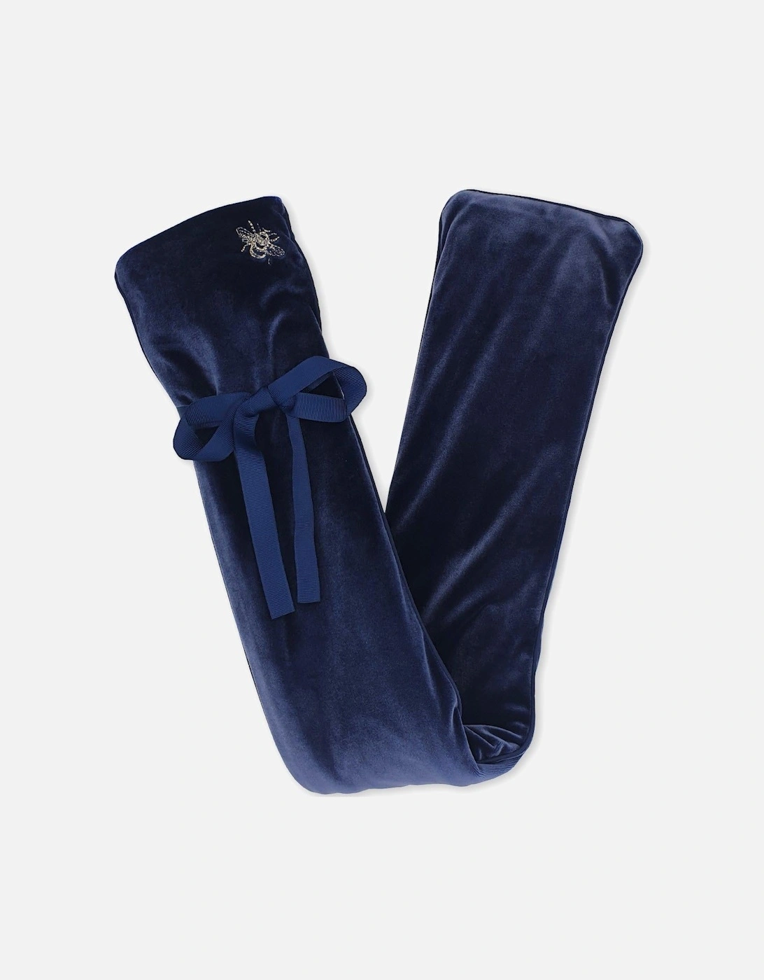 Velvet Long Hot Water Bottle - Denim Blue, 3 of 2