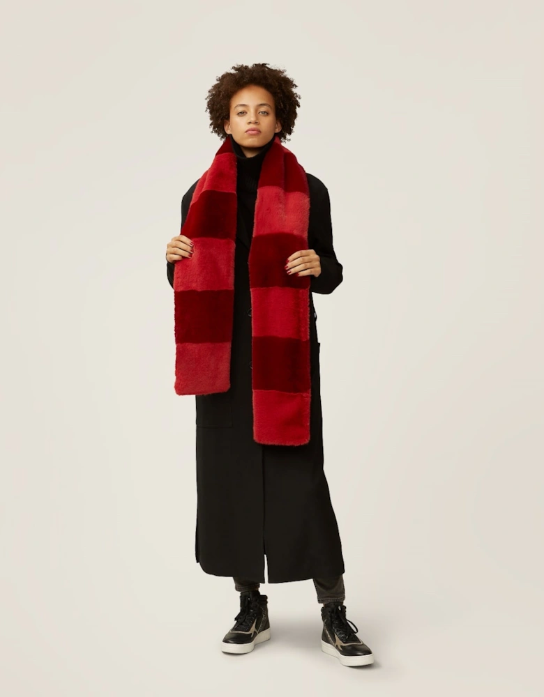 Clara Faux Fur Scarf - Burnt Coral Mix