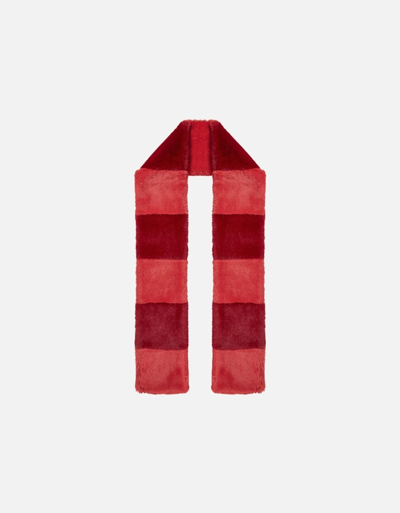 Clara Faux Fur Scarf - Burnt Coral Mix