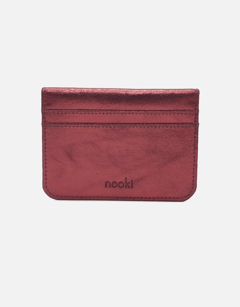 Marlin Metallic Leather Cardholder - Burgundy