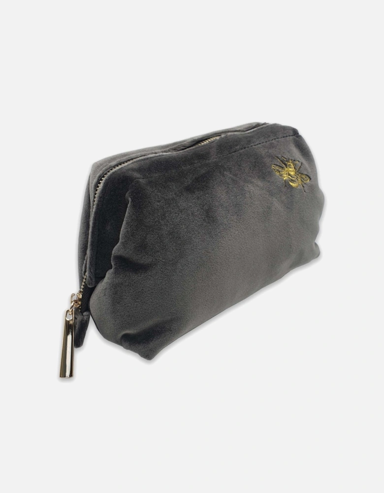 Daphne Velvet Make-Up Bag - Grey