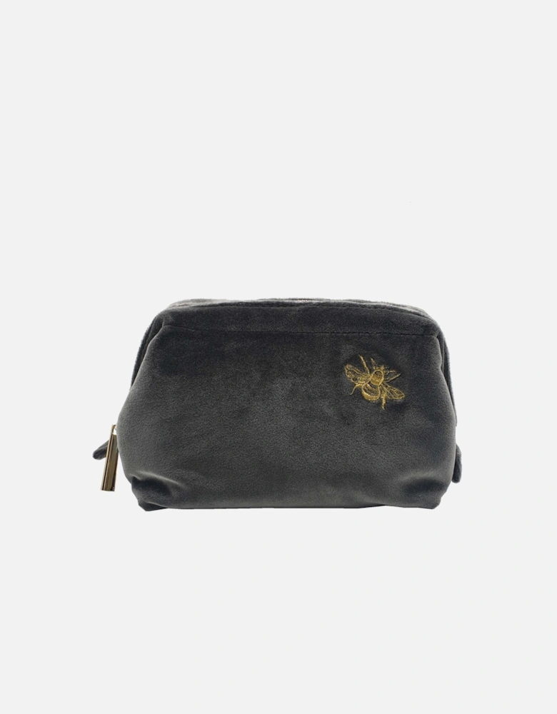 Daphne Velvet Make-Up Bag - Grey
