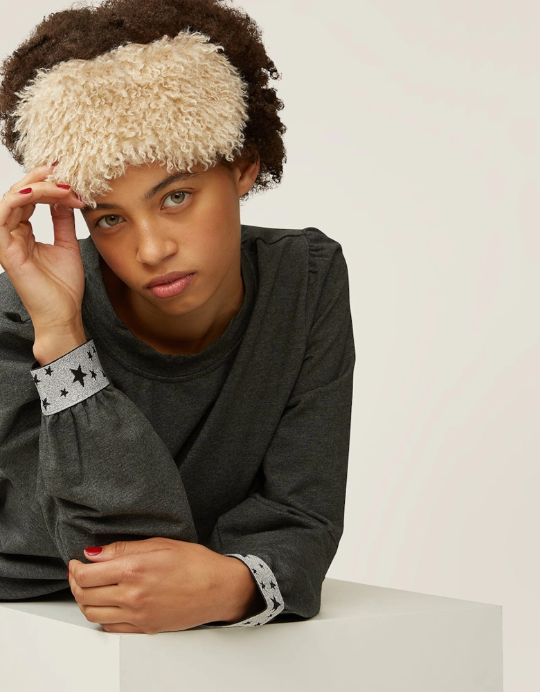 Teddy Faux Fur Mongolian Eyemask - Cream