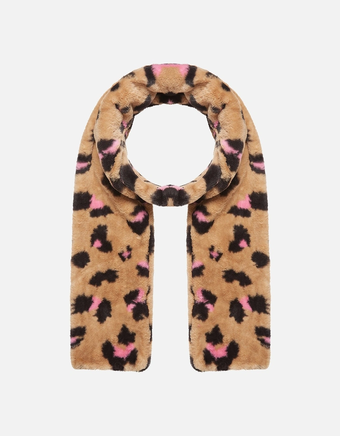 Ari Double Layer Scarf - Camel Leopard