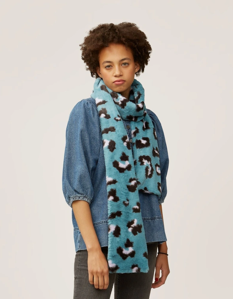 Ari Double Layer Scarf - Duckegg Leopard