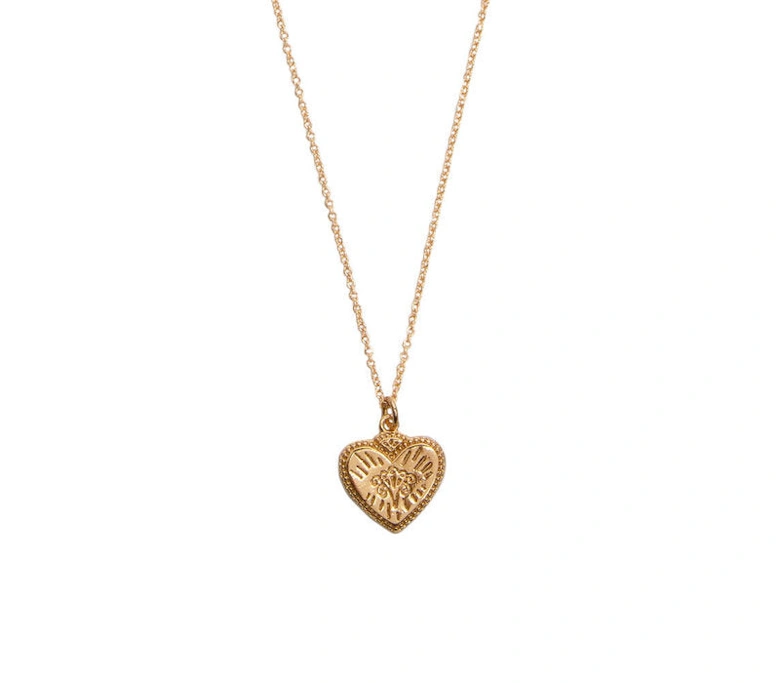 Heart Burst 18k Gold charm necklace