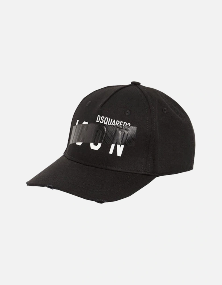 Icon Tape Cotton Cap in Black