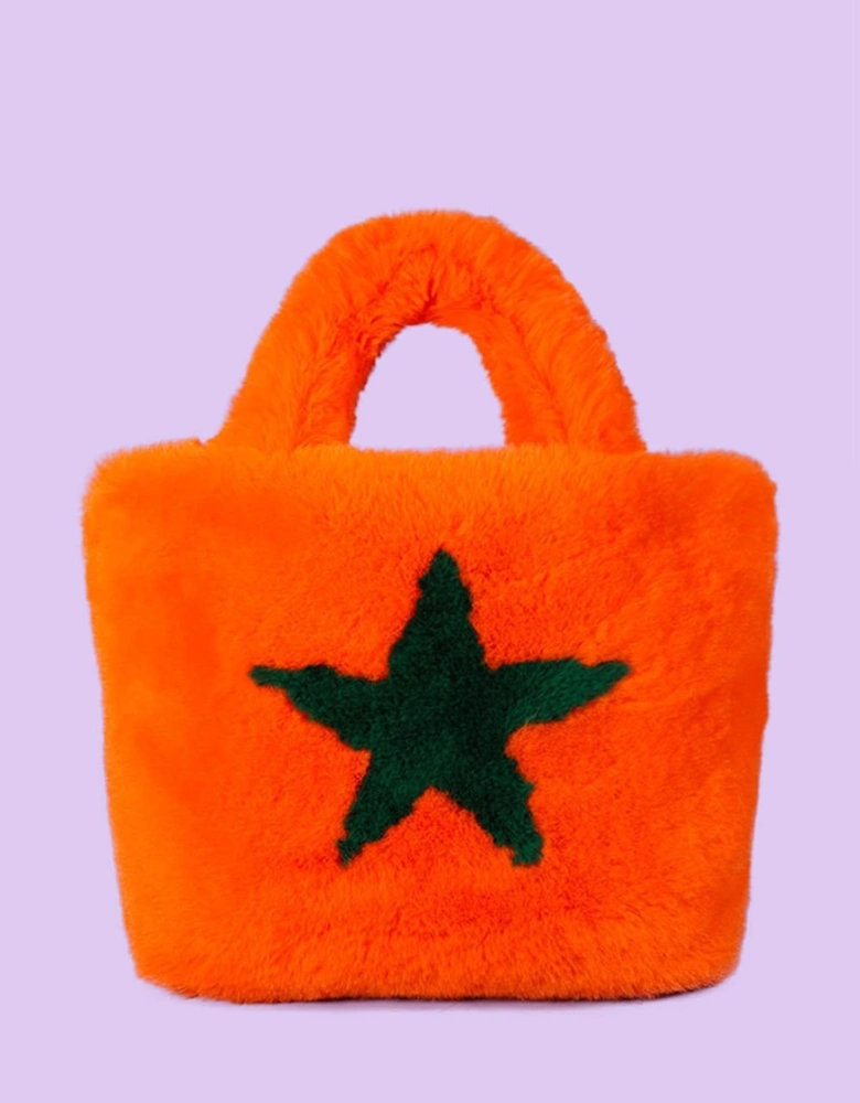 Faux Fur Tote Bag with Star Design
