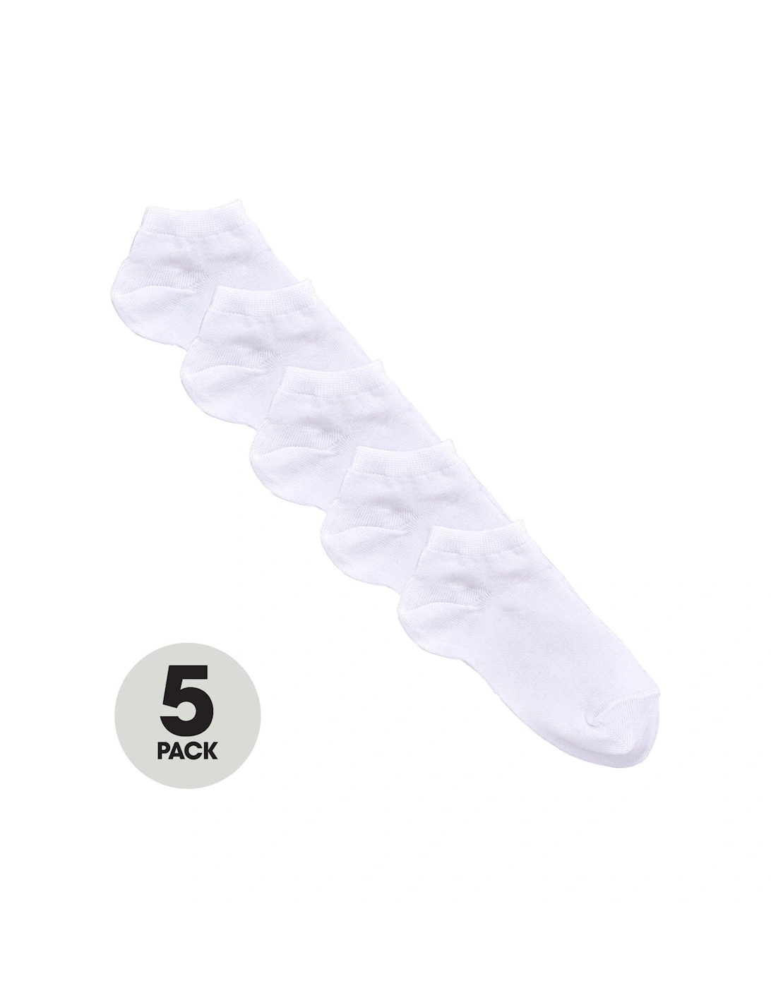 5 Pack Unisex Trainer Liner Socks - White, 4 of 3
