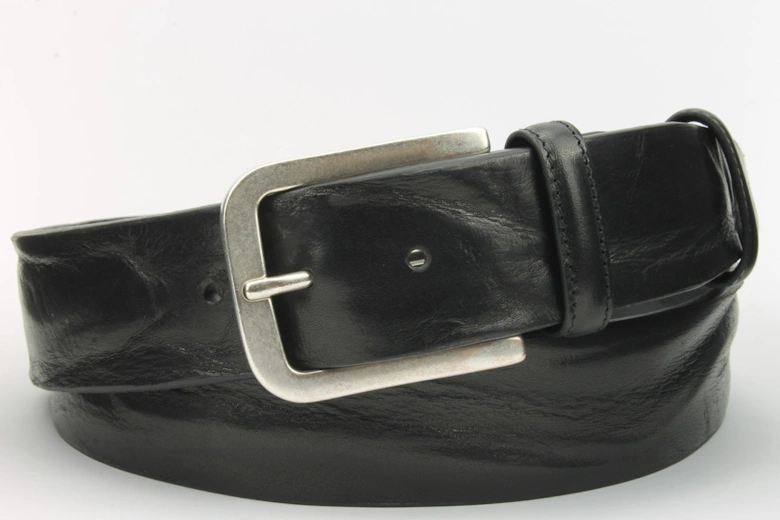 S389 678H Vintage Feel Jeans Belt Black Black