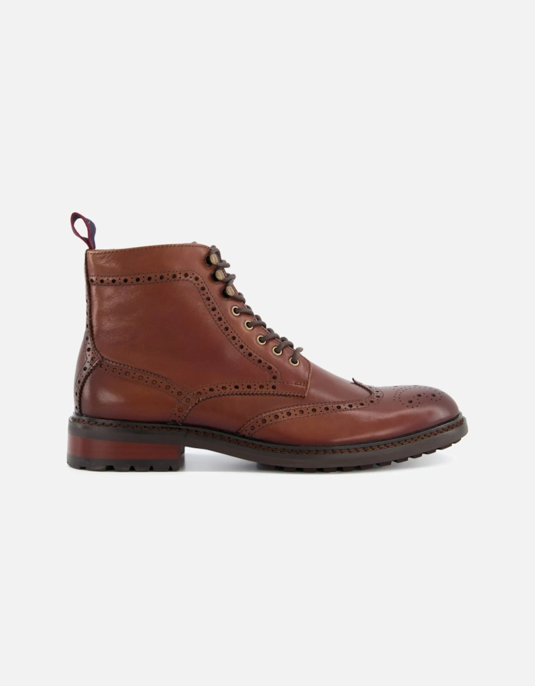 Mens Masked - Leather Lace Up Brogue Boots